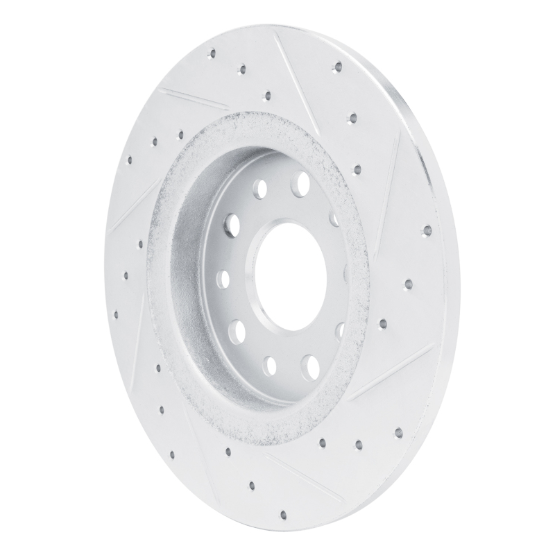 Jeep Grand Cherokee Brake Rotor (1) - Rear Left - R1 Concepts - Drilled & Slotted - Silver - `22-`25